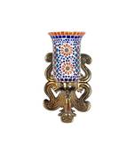 Designer Metal Fitting Blue Mosaic Glass Wall Up Light Lamp Fixture Decorative