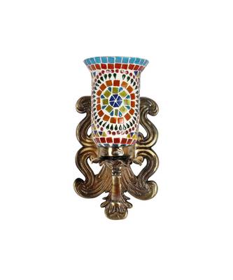 Designer Metal Fitting Indian Mosaic Glass Wall Up Light Lamp Decor 1