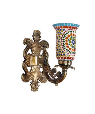 Designer Metal Fitting Indian Mosaic Glass Wall Up Light Lamp Decor 2
