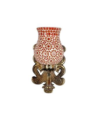 Brass Polish Finish Fitting Vintage Edison Retro White Wall Light Sconce Wall Lamp Fixture 1