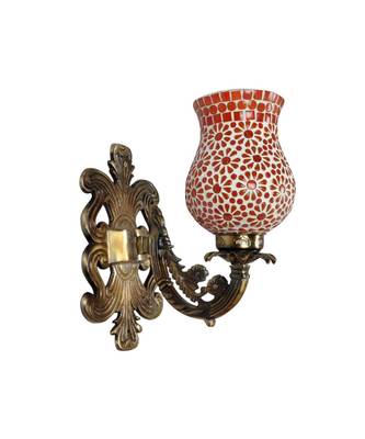 Brass Polish Finish Fitting Vintage Edison Retro White Wall Light Sconce Wall Lamp Fixture 2