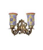 Living Room Decor Multicolor Mosaic Glass Wall Up 2 Light Sconce Hanging Decoration