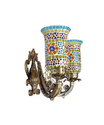 Living Room Mosaic Glass Decorative Wall Up and Down Night Light Lamp Wall Sconce 2