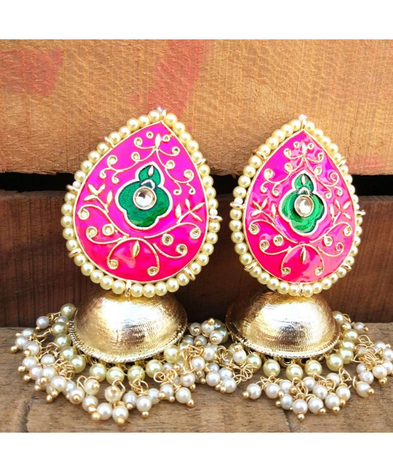 Pink Jhumka for Saree FashionCrab 2941614
