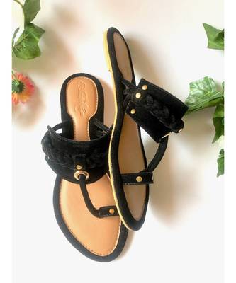 Mystic Black Briaded Velvet Kolapuri 1