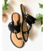 Mystic Black Briaded Velvet Kolapuri