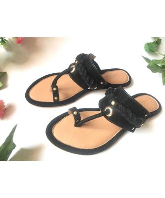 Mystic Black Briaded Velvet Kolapuri 2