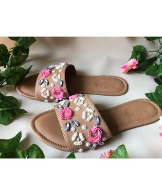 Nude Cherry Blossom Flats 3