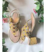 Mustard Nakshi Block Heels
