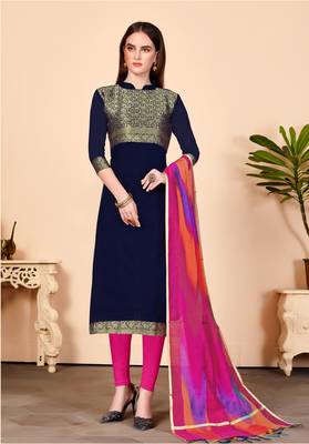 Navy-blue zari banarasi salwar 1