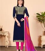 Navy-blue zari banarasi salwar