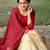 Cream Embroidered Silk Blend Salwar