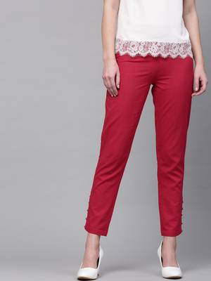 Maroon Pencil Pants 1