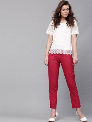 Maroon Pencil Pants 5