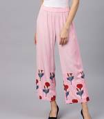 Pink Floral Palazzo Pants
