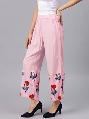 Pink Floral Palazzo Pants 2