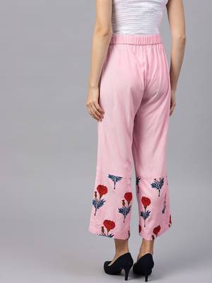 Pink Floral Palazzo Pants 3