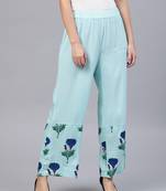 Blue Floral Palazzo Pants
