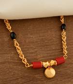 Golden and black beads mushti mangalsutra one gram gold