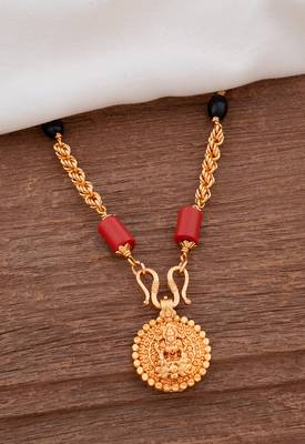 Golden and black beads Brahmamudi mangalsutra one gram gold 1