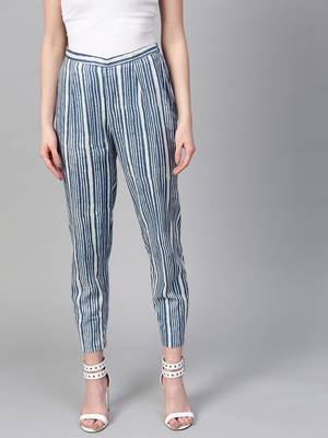 Indigo Stripe Pencil Pants 1