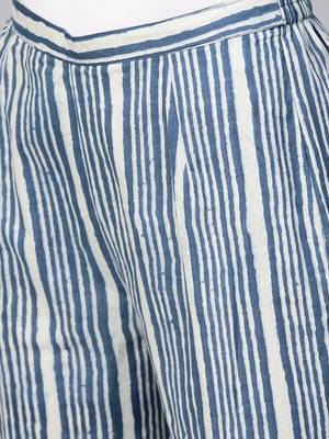Indigo Stripe Pencil Pants 5