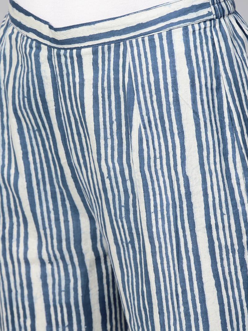 Indigo Stripe Pencil Pants