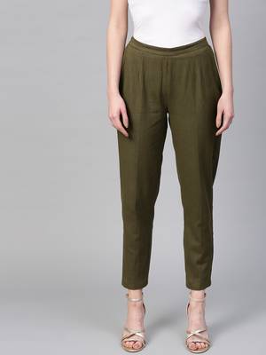 Olive Pencil Pants 1