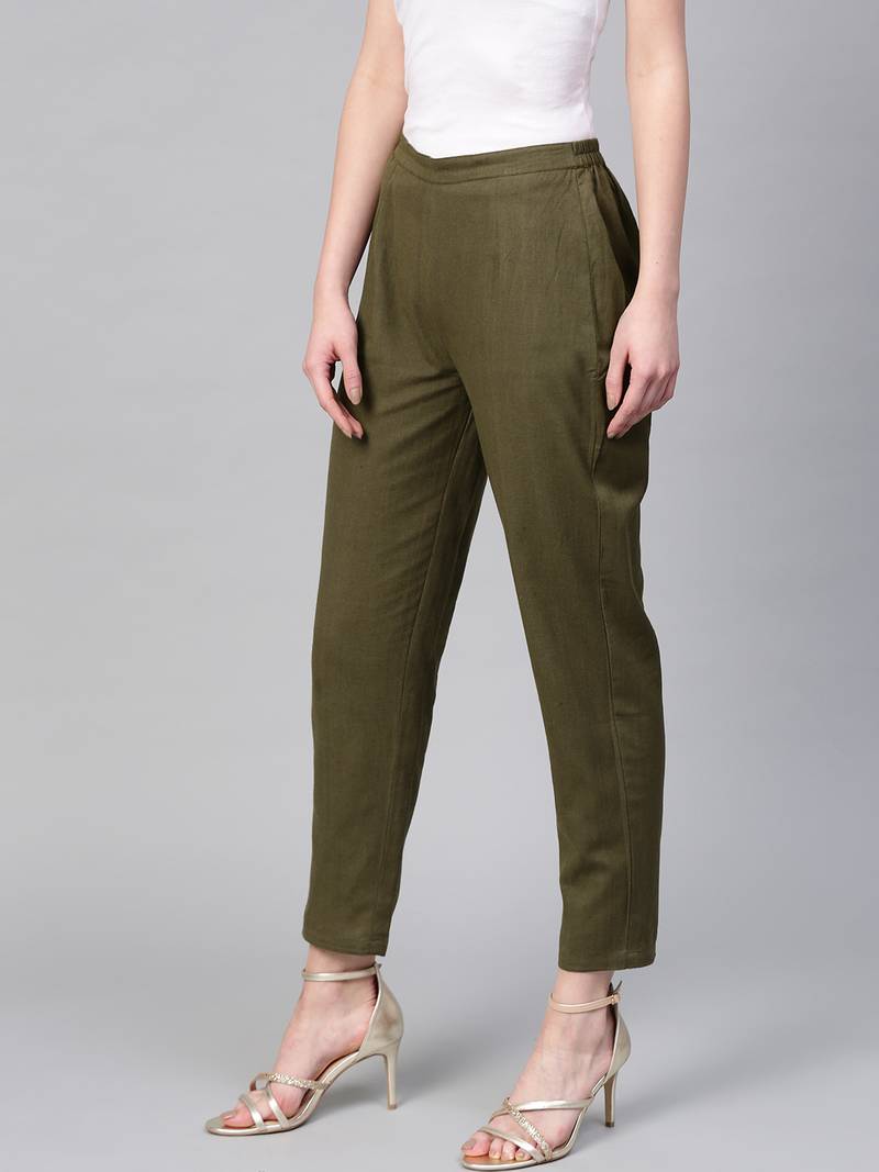 Olive Pencil Pants
