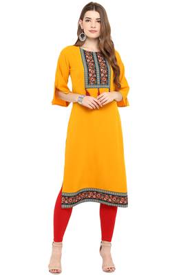 Janasya Multicolor printed crepe ethnic kurtis 2