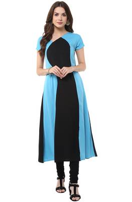 Janasya Multicolor printed crepe ethnic kurtis 4
