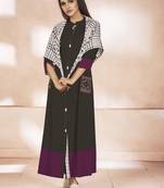 Black Embroidered Cotton Ethnic Kurtis