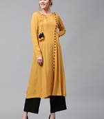 Mustard Angrakha Style Kurta