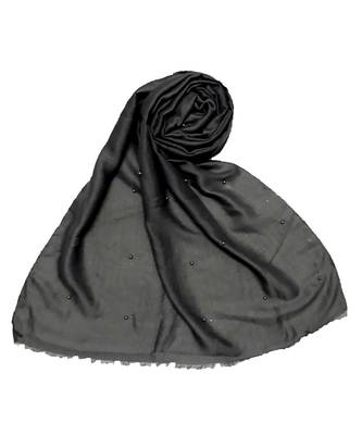 Grey Diamond Studed Designer Cotton Glitter Hijab Head Scarf 1