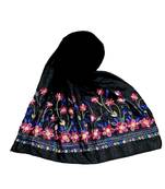 Black Designer Emboidered Diamond Studed Hijab Head Scarf