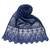 Blue Designer Design  Diamond Studed Hijab Head Scarf