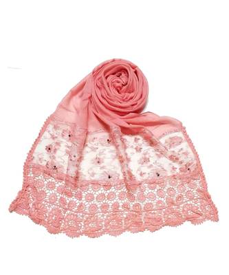 Pink Fashionable Designer Hijab Head Scarf 1