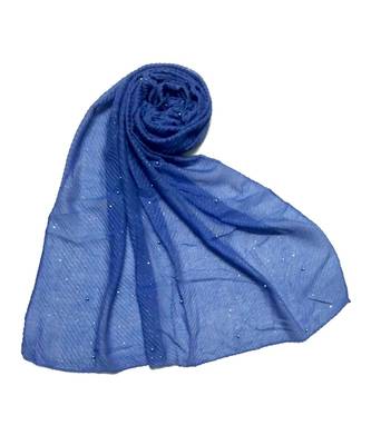 Blue Premium Cotton Crush Hijab Head Scarf 1