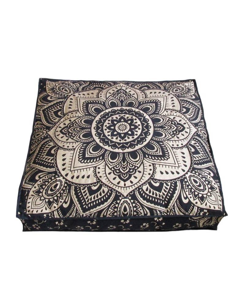 Huge Mandala Tapestry Dog Bed Cover, Mandala Cushion Boho Floor Pillow