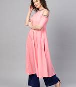 Pink Cold Shoulder Kurta