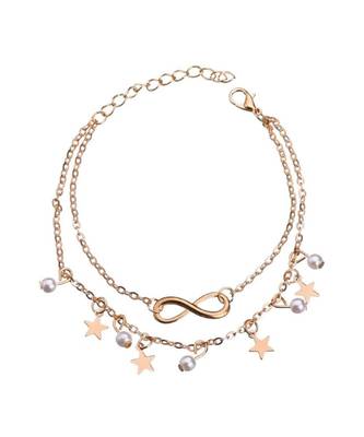 Stars Pearl Layered Anklet 1