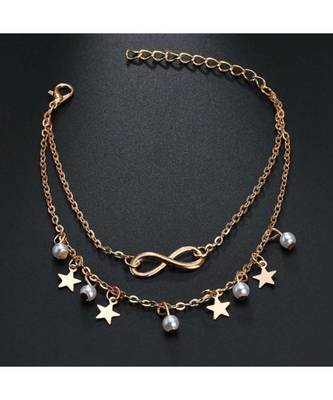 Stars Pearl Layered Anklet 2
