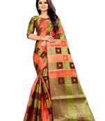 Multicolor woven jacquard saree with blouse