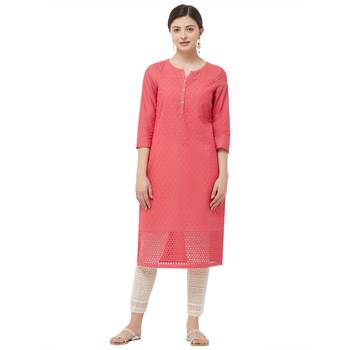 Red embroidered cotton kurtas-and-kurtis 1