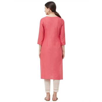 Red embroidered cotton kurtas-and-kurtis 3