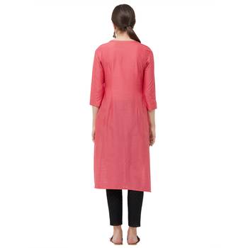 Red embroidered cotton kurtas-and-kurtis 3