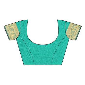 Green woven chanderi silk saree with blouse 5