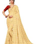 Chiku Woven Art Silk Saree With Blouse