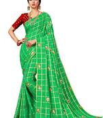 Light Green Woven Art Silk Saree With Blouse