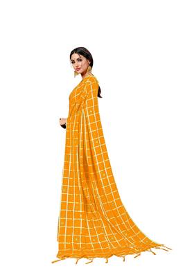 Mustard Woven Art Silk Saree With Blouse 3
